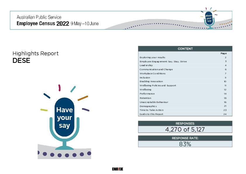 2022 APS Employee Census Highlights Report Department of Education, Australian Government